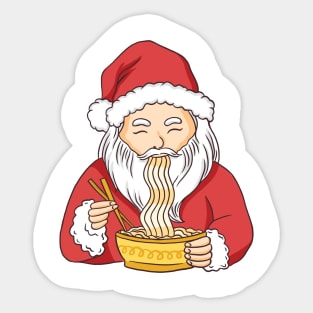 Santa Is Eating Pasta Sticker